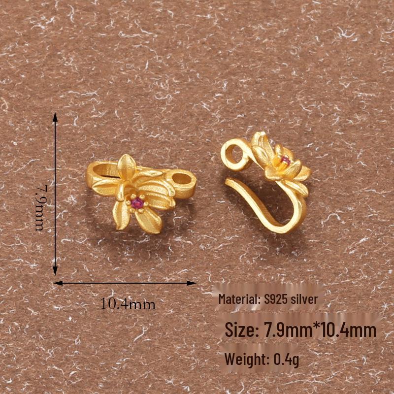 Gold Plated S925 Silver Butterfly Pearl Zircon Clasp DIY Bracelet Connector P24
