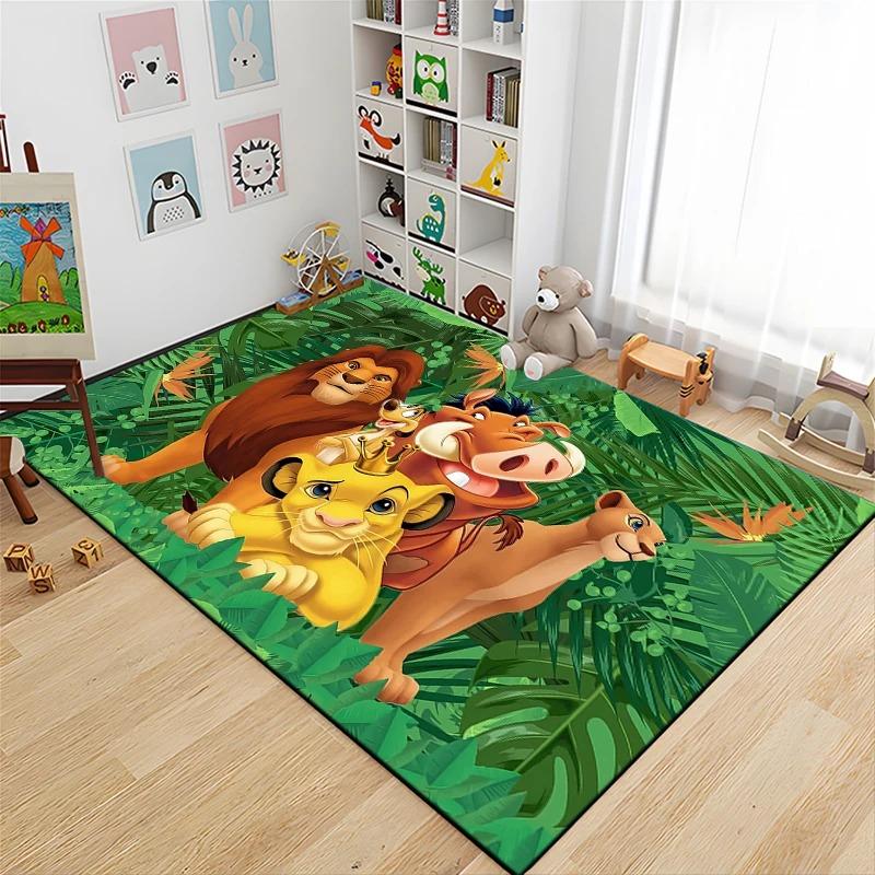 The Lion King Pattern 3D Kids Bedroom Bedside Carpet Non Slip Soft Floor Mat Sofa Coffee Table Rugs for Home Decor