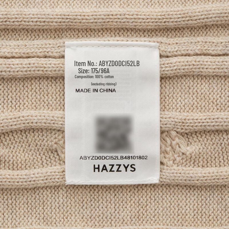HAZZYS Men's PHIZ Cable Knit Pure Cotton Round Neck Sweater