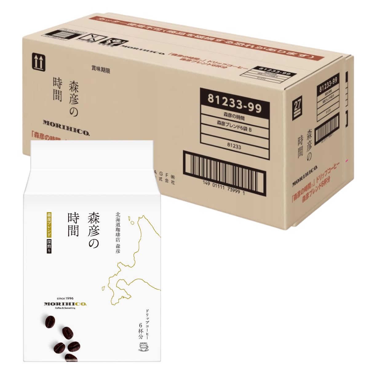 

AGF Morihiko Time Drip Morihiko 6 пакетиков x 6 коробок Кофе, Смесь, [Дрип-пакет]