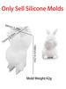 Cute Rabbit Silicone Ornament Mold 3D Easter Rabbit Scented Candle Gypsum Concrete Sitting Standing Looking Up Rabbit Craft Mold