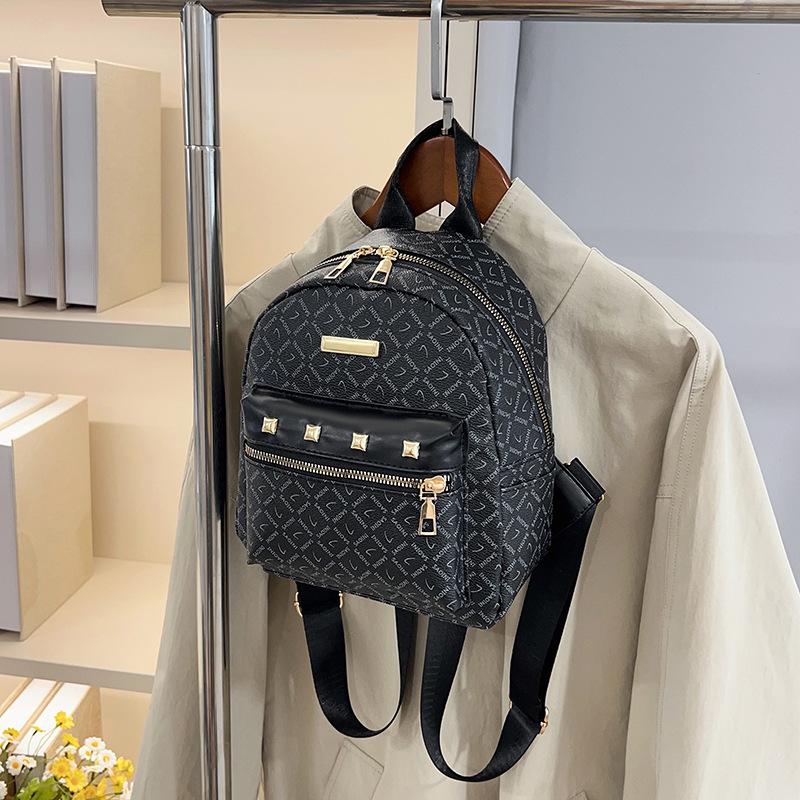 

2025 New Women s Backpack Korean Edition Fashion Shoulder Handbag Large Capacity Commuter Student Bag чёрный