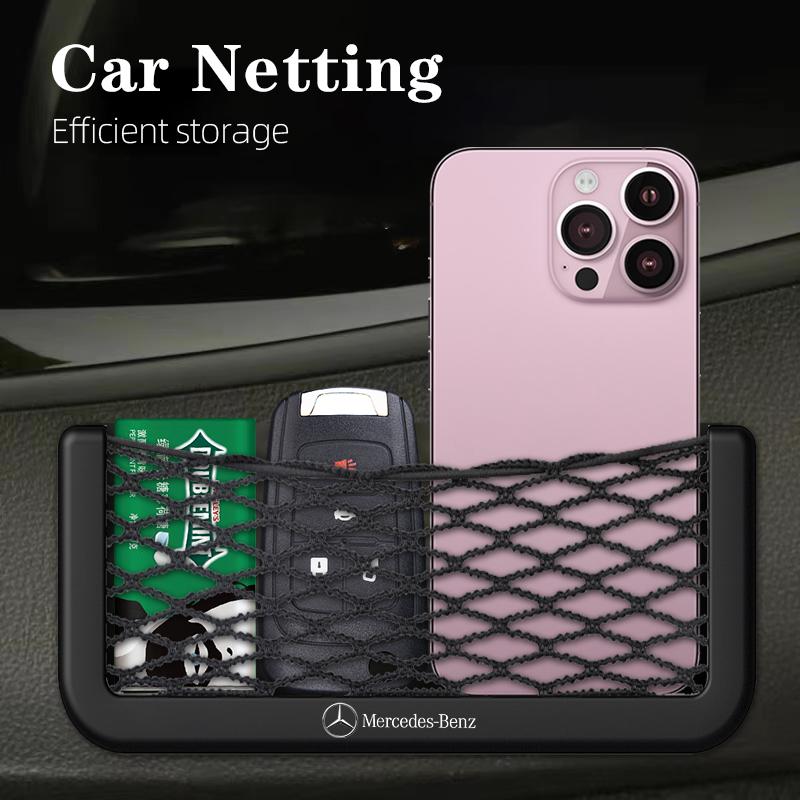 XUY2 1Pcs Car Storage Net Pocket Mesh Organizer Accessories For Mercedes Benz AMG Smart W205 C300 W203 W206 W108 W124 W126 W140 W168