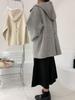 Plus Size Hooded Loose Wool Coat with Plush Lining - Women's Trendy Winter Cape Jacket.