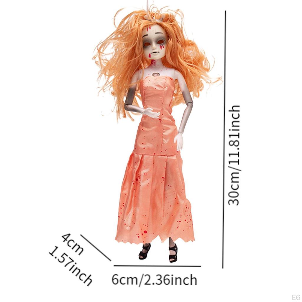 Halloween Hängende Zombie Mädchen Puppenfigur Einzigartig mit Licht Kleid Dekoration Ornament