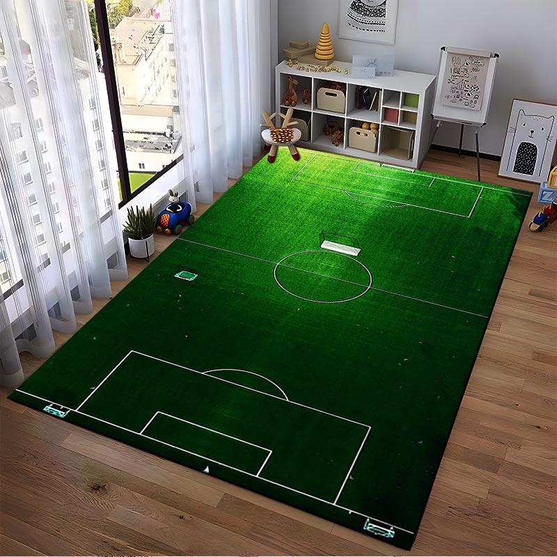 Green Football Field Pattern Carpet for Living Room or Bedroom Decor Suitable for use as an anti-slip for living room bedroom sofas