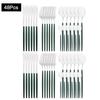 48Pcs Red Gold Cutlery Set Mirror Dinnenrware Set Stainless Steel Flatware Dinner Knife Fork Spoon Teaspoon For Home Tableware