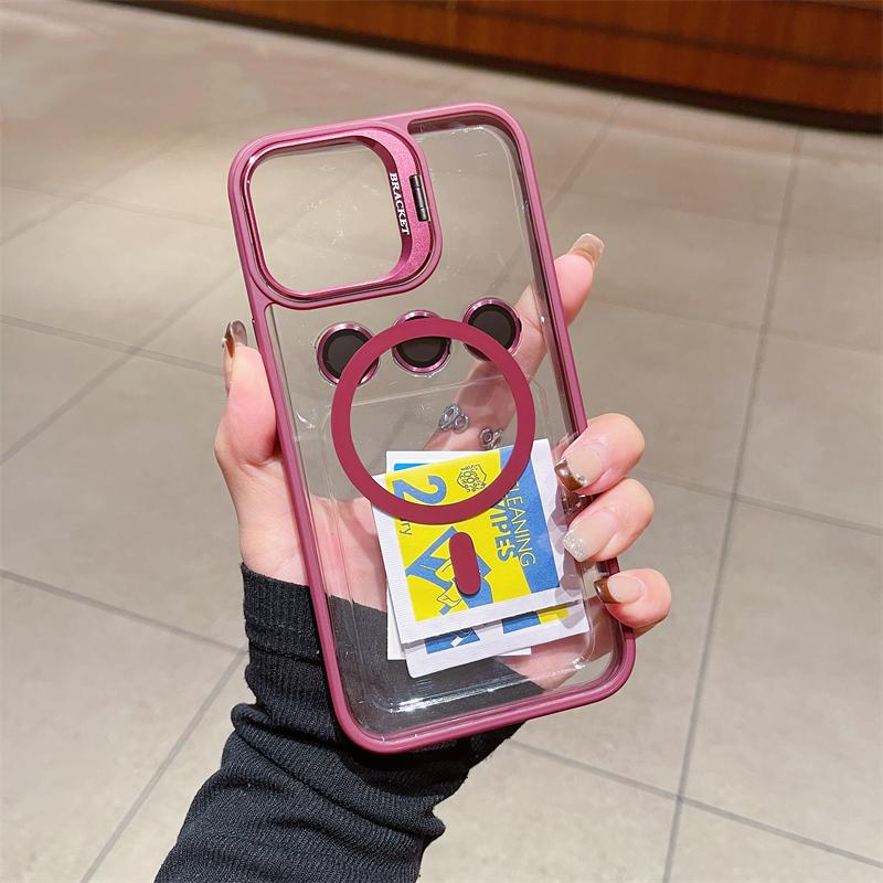 Fashion Ring Stand Case For Magsafe For iPhone 17 16 15 14 13 12 11 Pro Max Magnetic Wireless Charge Case With Lens Protector