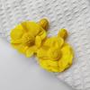 Dopamine Color Chiffon Flower Earrings - Fresh Seaside Style for Women