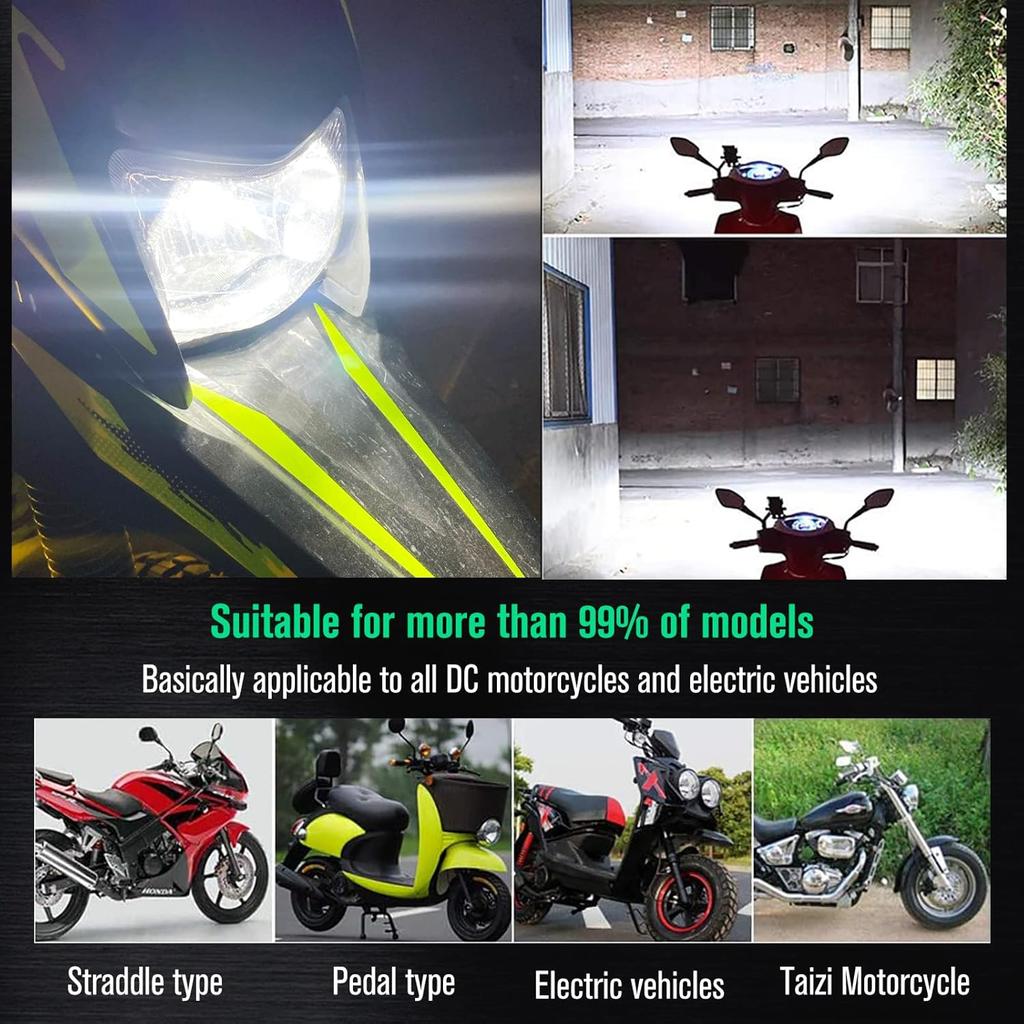 2Pcs 9-48V ATV LED Bulbs White,1800LM Hi-Lo Beam 4COBs H6M P15D LED Bulbs for or Motorcycle,Y amaha,ATVS Y FM350 450 400 660 700 Raptor.