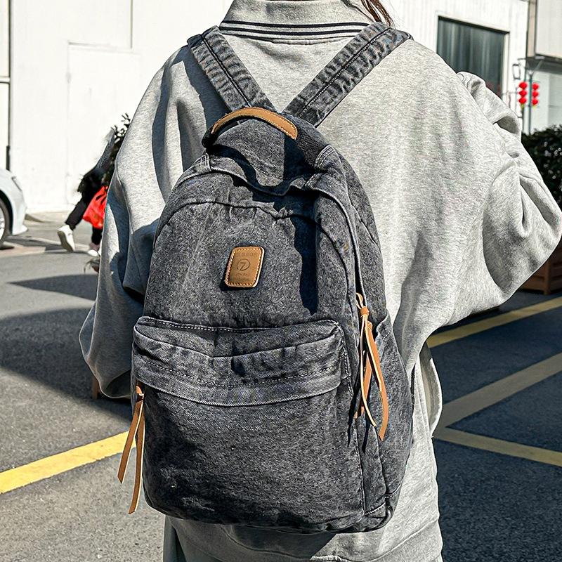 Children's Schoolbags Elementary School Students Junior High School Girls High School Students Denim Backpacks