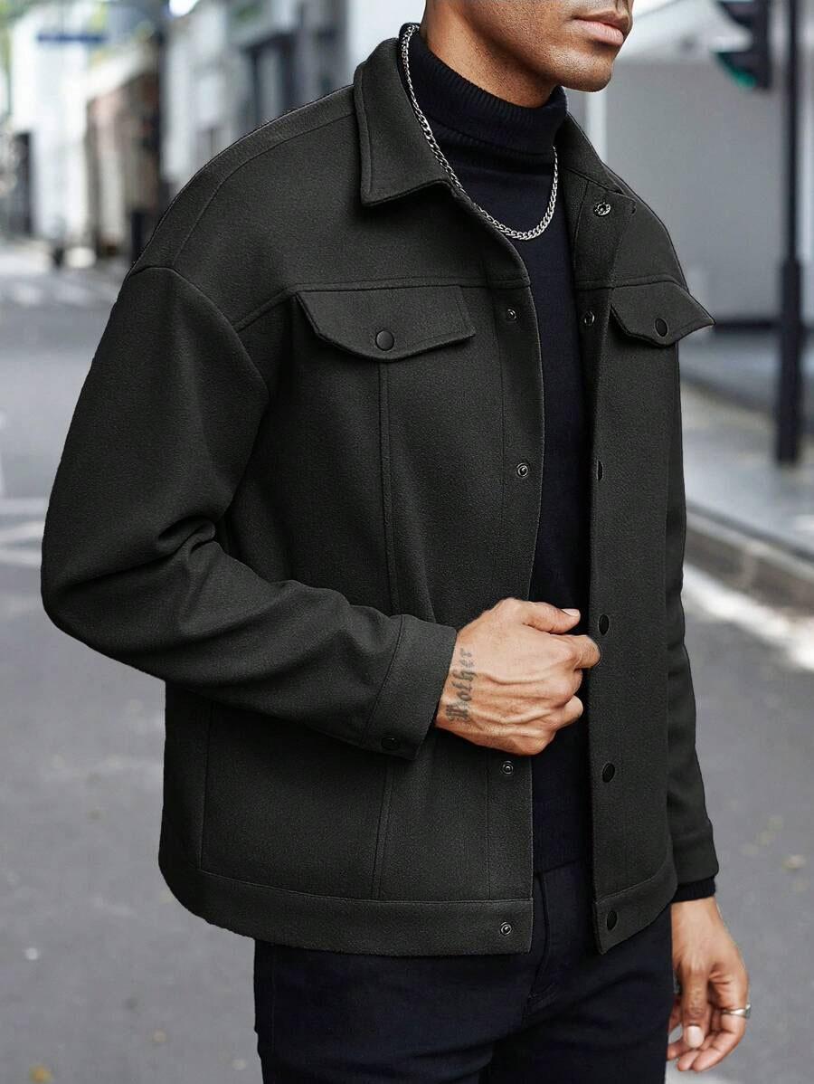 Men s casual sports business jacket Lapel Button Casual Jacket Men s Relaxed Fit Outerwear Relaxed Fit Jacket Men s Lapel Casual Streetwear S