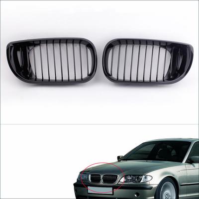 Grade dianteira de rim preto brilhante de 2 unidades para BMW E46 3 série 4 portas 2002-2005