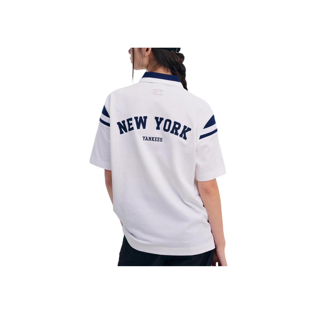 New MLB Polo Shirts Unisex Ivory 3APQV0143-50IVS