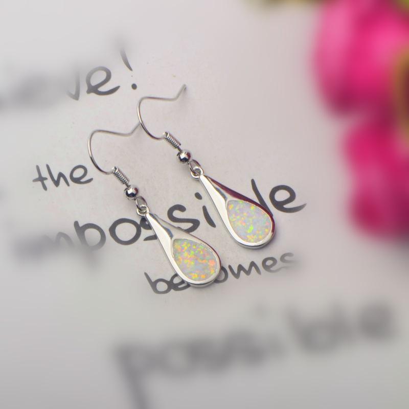 Hawaiian Ocean-Style Opal Teardrop Earrings