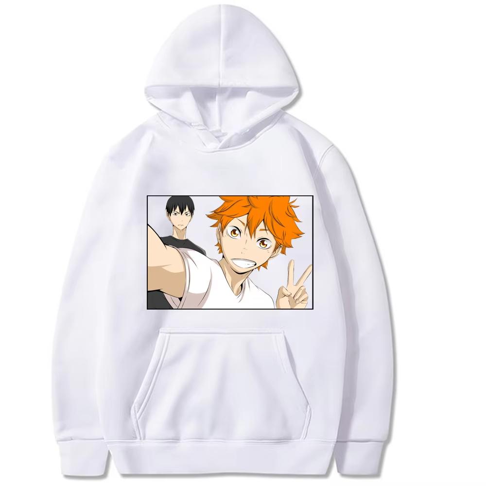 Zabawne bluzy unisex Haikyuu z nadrukiem japońskiego anime, męska bluza streetwearowa, casualowe bluzy, estetyczny pulower Harajuku