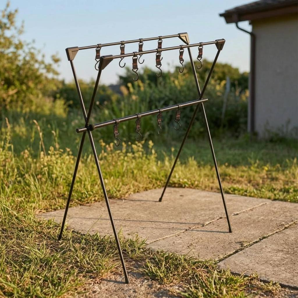 Foldable V-Shaped Rack Portable Triangular Storage Freestanding