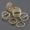 6Pcs/Set Women Golden Tone Stack Plain Slim Band Midi Ring Spiral Knuckle Rings
