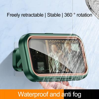 Shower Phone Holder Rotation 360-Degree Wall-Mounted Angle Adjustable Waterproof Cellphone Phone Holder Stand Case Box