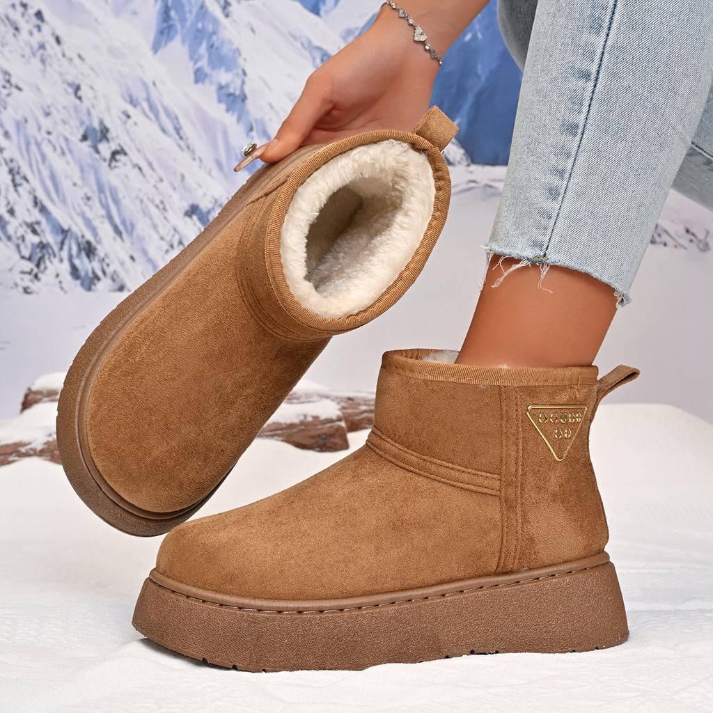 Fashion Winter Women's Casual Comfortable Snow Boots Velvet Cotton Minimalist Short Boots Fashionable Warm Women Shoes