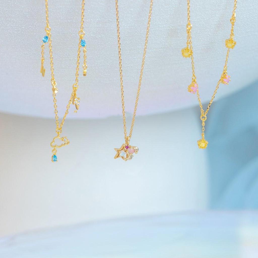 18K Gold Plated Cute Teddy Bear Necklace with Christmas Hat - Trendy Pendant Jewelry