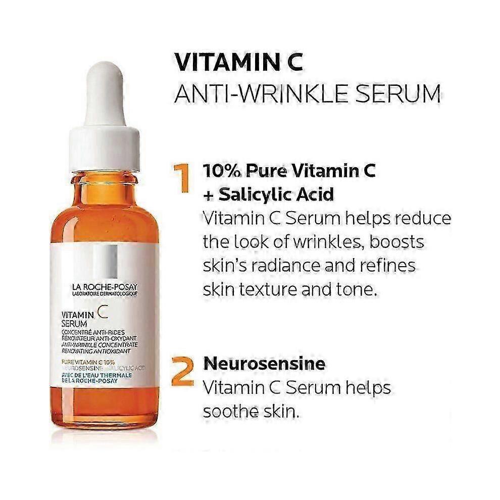 (2) La-Roche Posay SÉRUM VITAMINE PURE ,Concentré Anti-Rides Éclat Rénovateur,Antioxydant 30ml
