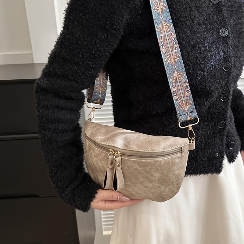 Women's Retro Chest Bag, Bohemian Style Anti-theft Crossbody/Waist Bag, suitable for cycling, fitness, and travel - Nylon material.