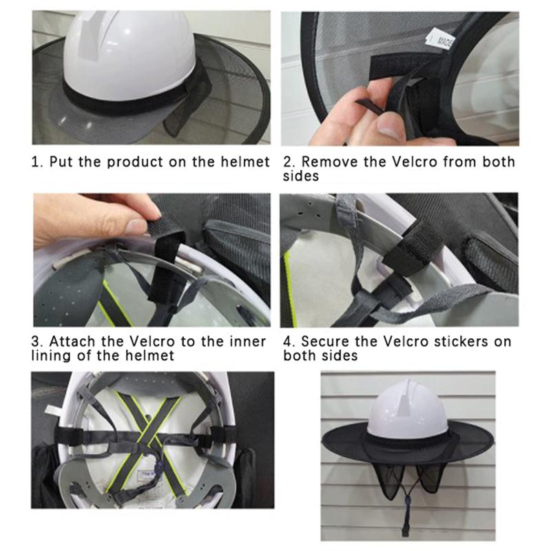 Construction Safety Reflective Hard Hat Neck Shield Helmet Reflective Stripe