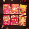 6 Pcs Thickened Lucky Red Pocket Cute New Year Red Packet 2025 Red Envelope Bag  Weeding