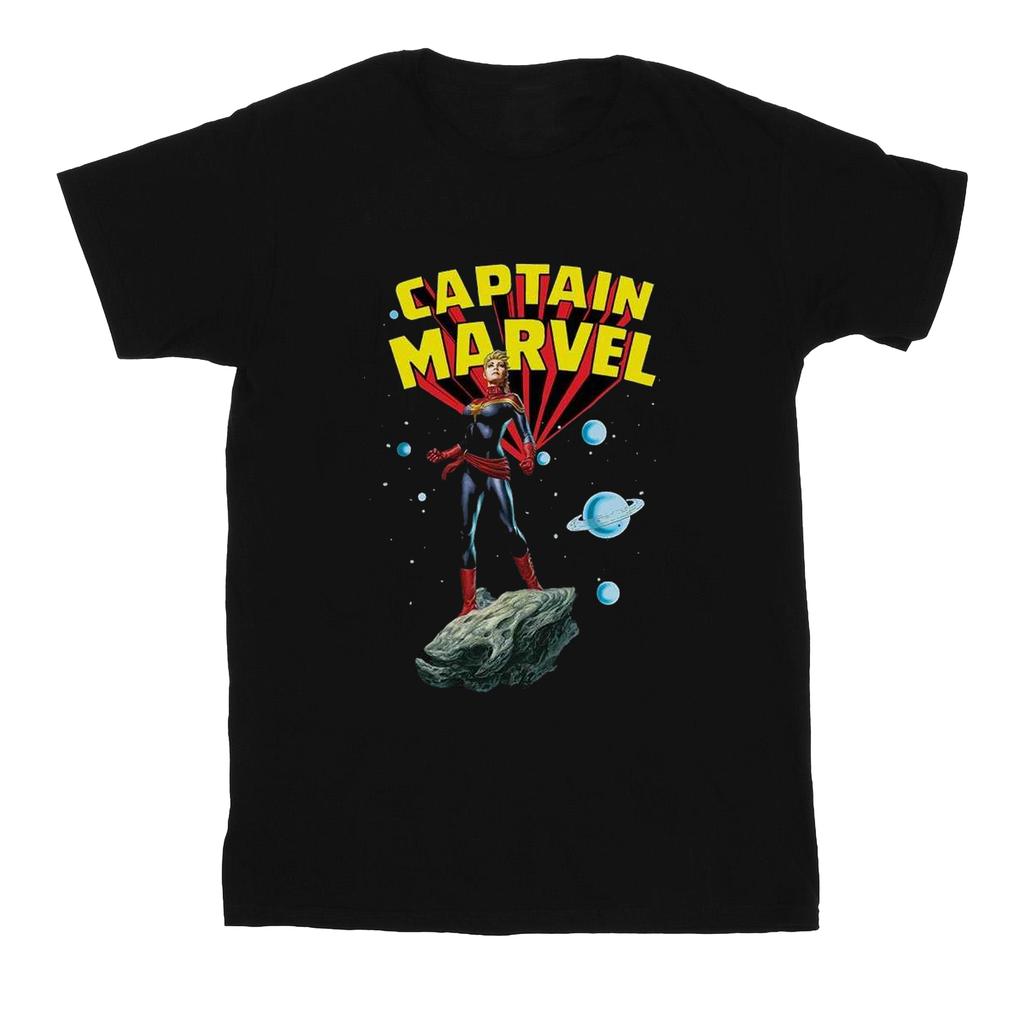 Marvel Womens/Ladies Captain Marvel Space Pose Cotton Boyfriend T-Shirt