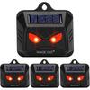 4 Pack Solar Animal Repeller Outdoor, 2024 Nocturnal Animal Predator Deterrent with Red Lights, Waterproof Skunk Deer Coyote Raccoon Squirrel Cat