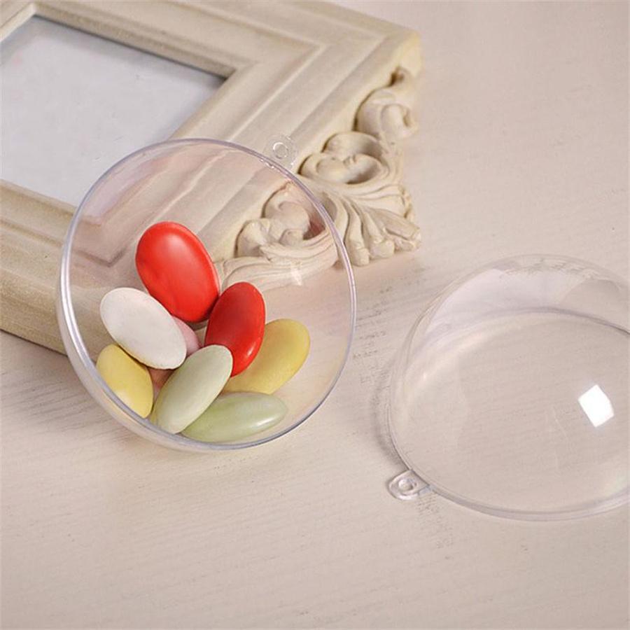 25Pcs Clear Plastic Ball Baubles Christmas Tree Hanging Party Ornament Craft DIY