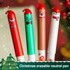 4Pcs Christmas Erasable Pens Santa Snowman Reindeer Patterns Gel Pens 0.5mm Refillable Writing Pens School Office Supplies