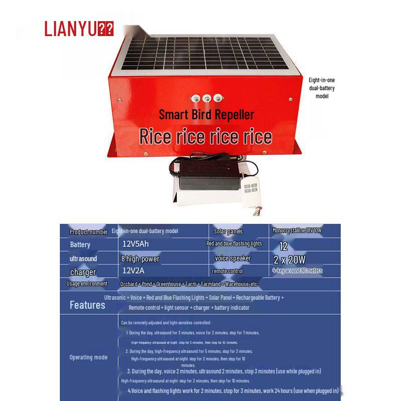 Solar Smart Ultrasonic Voice Bird Repeller