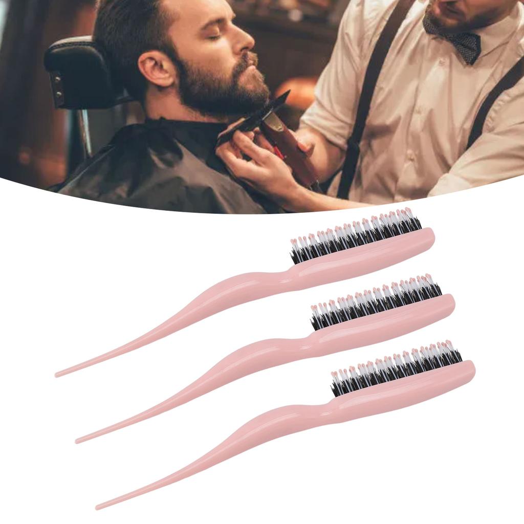 3Pcs Tsing Hair Brush Ergonomic Handle Portable Tsing Brush Rat Tail Comb for Home Travel