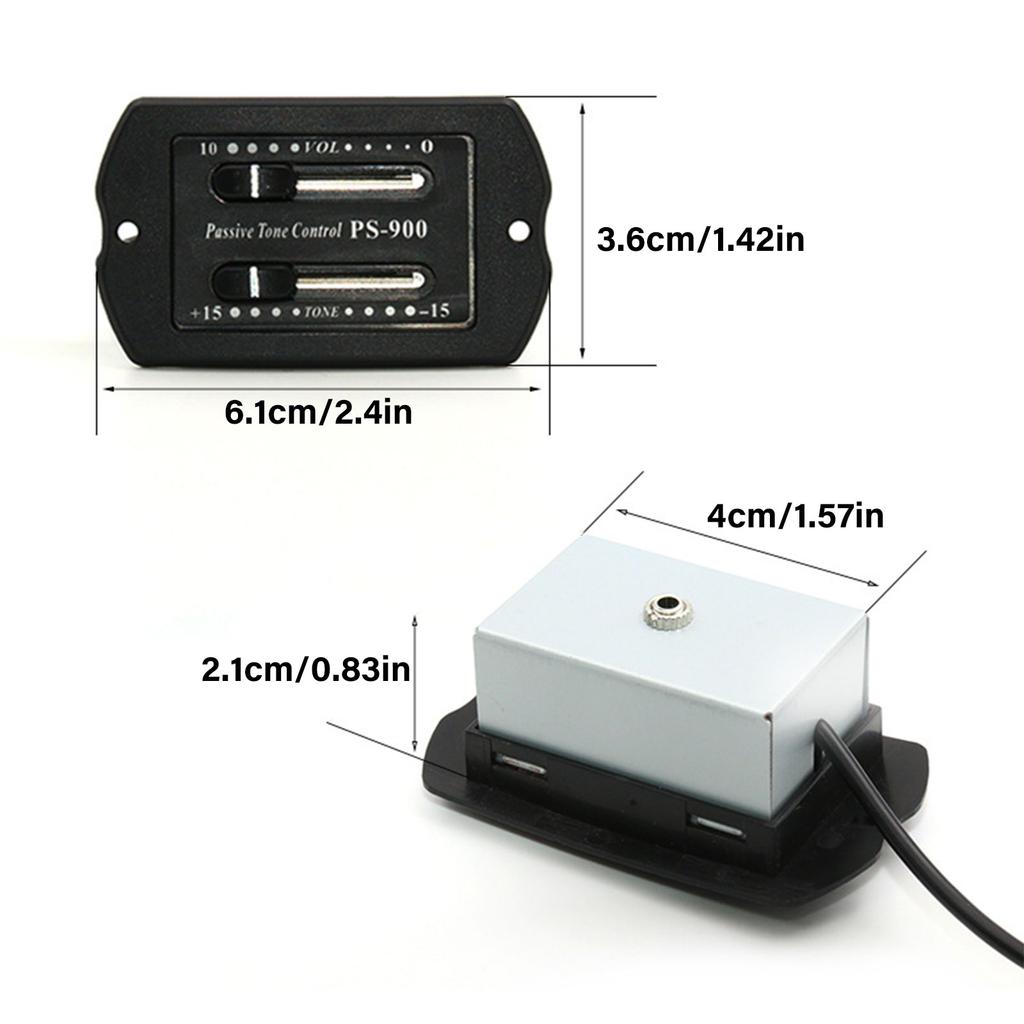 2 Band EQ Equalizer Guitar Preamp Piezo Pickup Tuner Acoustic Guitar Preamp Amplifier Equalizer Tuner for Guitar Use