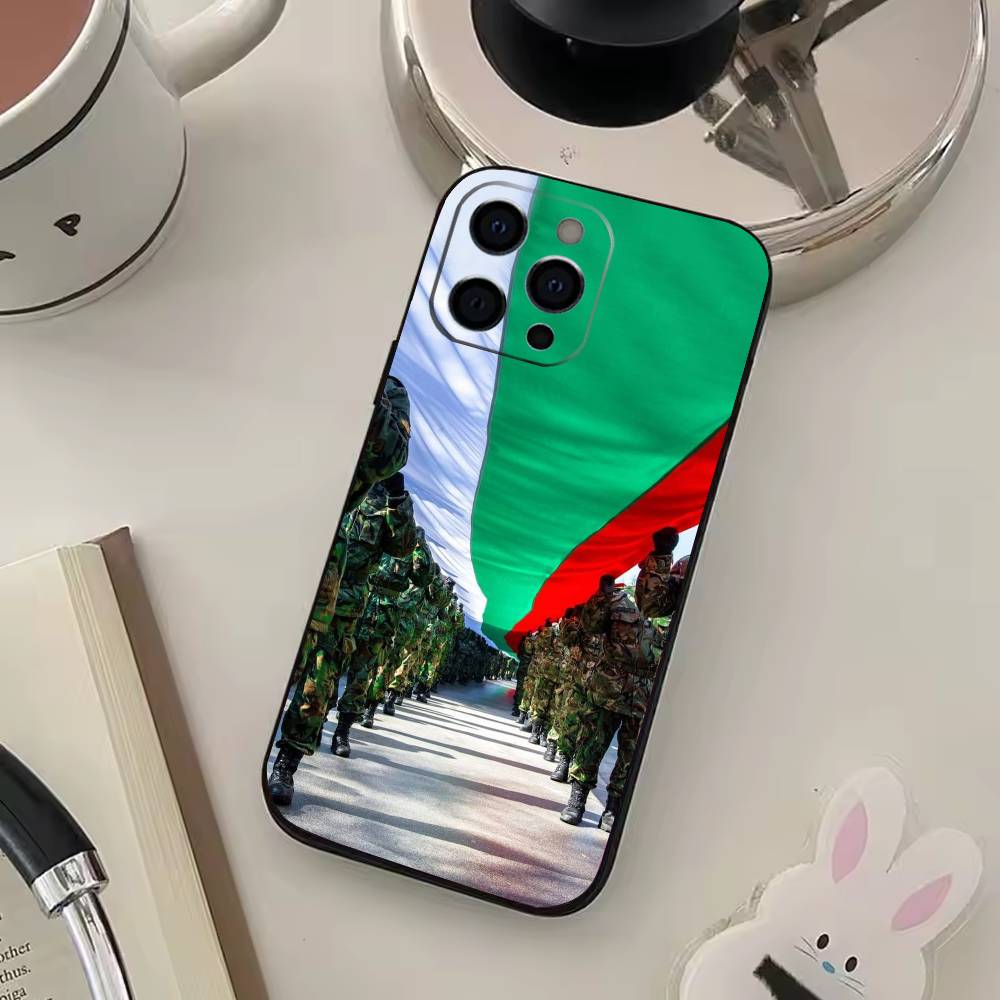 Bulgaria Flag Phone Case For iPhone 17,16,15,14,13,12,11 Plus,Pro Max,XS,Soft Black Cover
