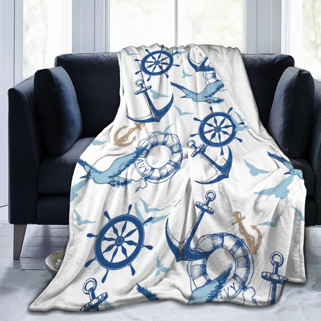 Anchor Digital Printed Blanket Flannel Blanket Office Travel Sofa Blanket Blanket