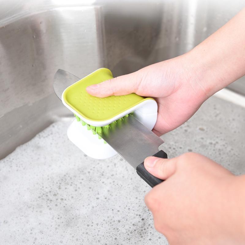 Household Kitchen U-shaped Double-sided Knife Brush Chopstick Cleaning Brush Hard Bristled Tableware Brush Hand Protection Brush