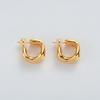 Niche Unique Copper Plated 18K Real Gold Ripple S925 Silver Needle Earrings Irregular Premium Light Luxury Earrings Women