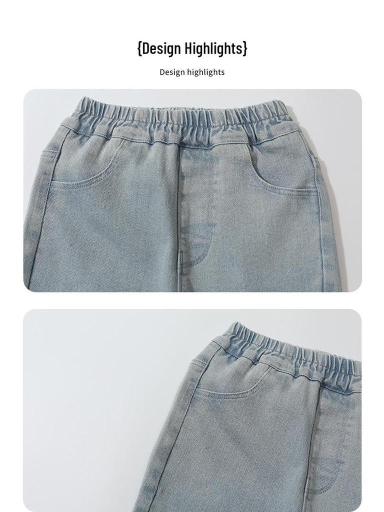 Girls' Spring & Autumn 2025 Flared Jeans: New Casual Trousers for Baby Girls