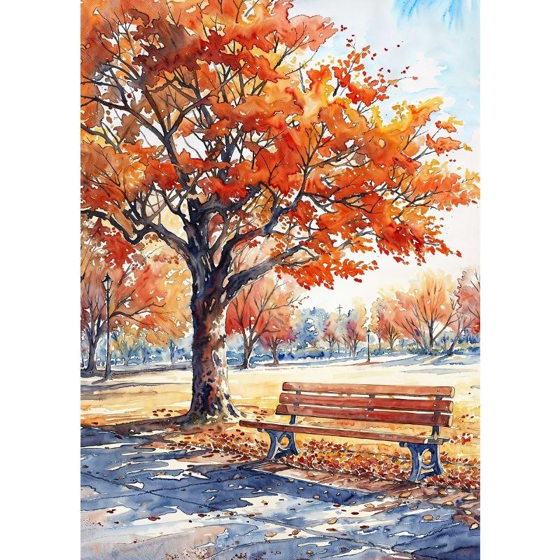 

Изменение времен года Дерево Снег озеро Плакат Поле Лес Пейзаж Печать Холст Картина маслом Картина Главная Комната Винтажный декор 21cm×30cm NoFrame