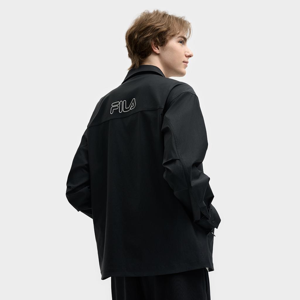 Fila Original Fashionable Personality Trendy Minimalist Retro Casual Sports Versatile Comfortable Woven Long Sleeve Shirt Men Shirts F11M539403FBK