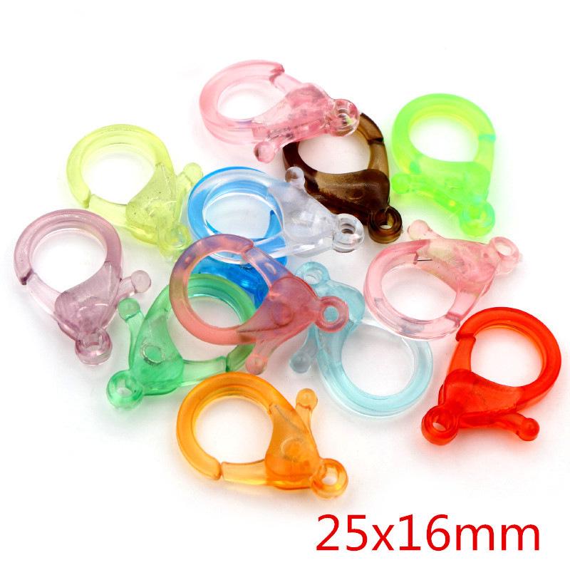 Mixed Color Plastic Lobster Clasp Keychains for DIY Jewelry and Plush Doll Pendants