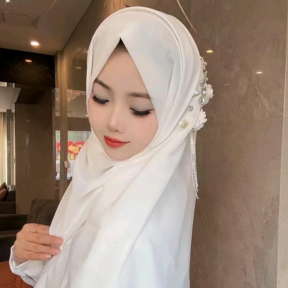 Gauze Head Wraps Long Islamic Headscarf Elegant Plain Hijab