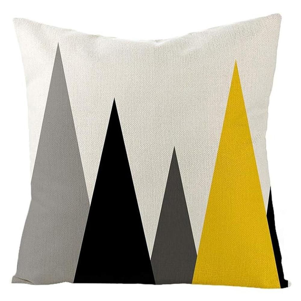 Yellow Geometric Patterned Pillow Covers, Vibrant and Trendy DecorLiving room sofa cushion cover,  bedroom room decoration