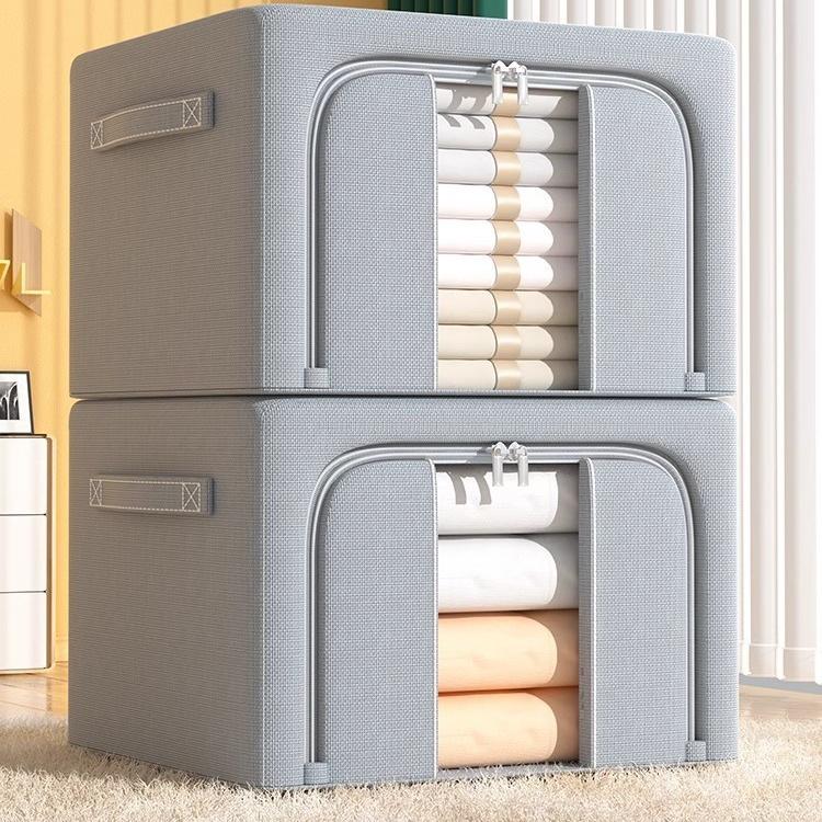 Clear View Cotton Quilt Storage Box - Large Multi-purpose Oxford Cloth Fabric Organizer