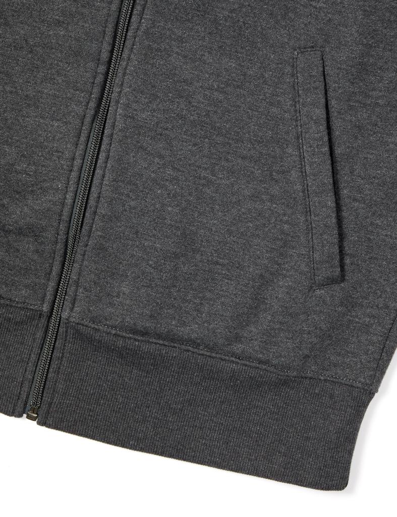 [Amazon Essentials] Men's Sweatshirt Zip-up Mock Neck Fleece Heathered Charcoal L