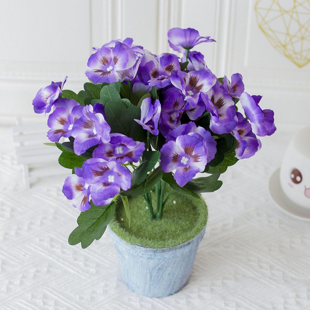 Artificial Pansies Indoor Outdoor Decor UV-Resistant Flowers Versatile Use
