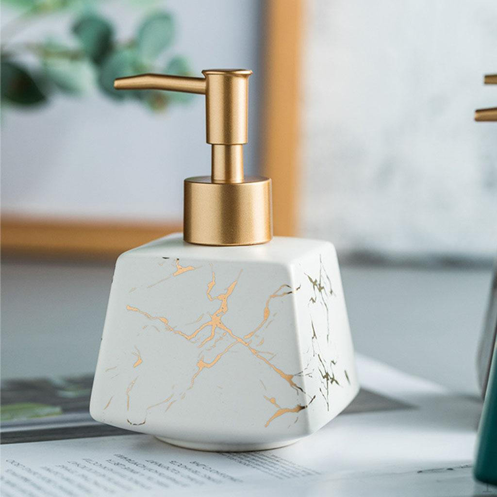 Bath Bathroom Accessories Ceramic Liquid Soap Dispenser 260ml Empty Pump Bottle Refillable